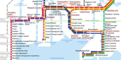 Kartta hiroshima raitiovaunu